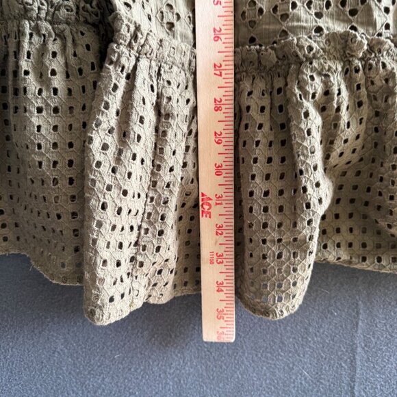 The Odells Thread Eyelet Peasant Mini Dress Women's Small Cottagecore Green - Picture 5 of 6